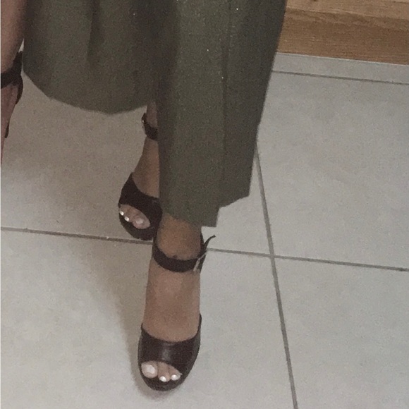 Zara Gold And Black Glitter Flared Pants Size S - Picture 5 of 10